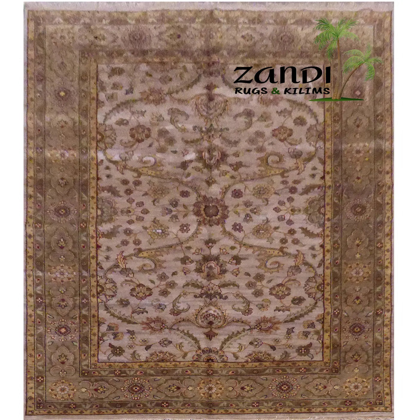 One Of The Kind Indian Hand-Knotted Rug 6' X 9'11"